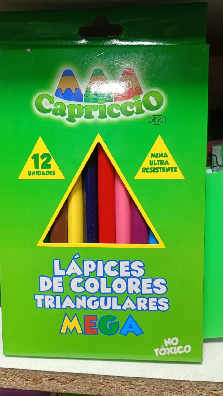 Lápices de colores triangulares Mega Capriccio 12