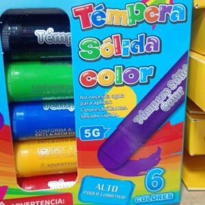 Témpera sólida color 6 colores 5 g