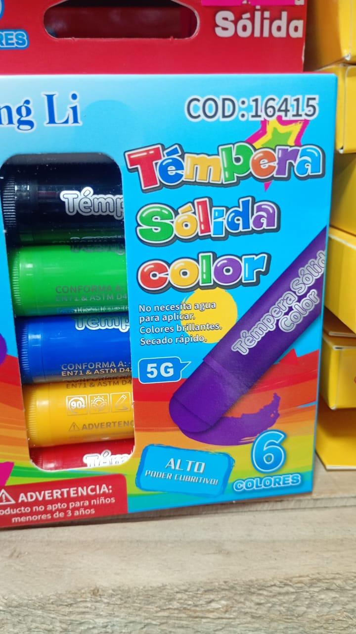 Témpera sólida color 6 colores 5 g